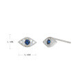wholesale S925 Sterling Silver Personalized European And American Evil Eye Stud Earrings For Women, Elegant And Versatile Eye-shaped Zircon-accented Ear Accessories-0-5