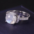 wholesale S925 Sterling Silver High Value Ethereal Style High Quality Blue Natural Moonstone Ring Wholesale-0-3