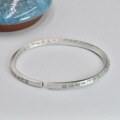 wholesale Metal Material: 9999 Silver, Chinese Traditional Style, Antique Finished, Full of Blessings, Hundred Blessings Bracelet, Unisex, Minimalist Design, Openable Bangle-0-2