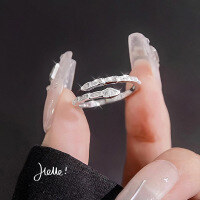 wholesale Sterling Silver Light Luxury Niche Design Ultra-Sparkling Zircon Spirit Snake Ring for Women Adjustable Index Finger Ring Minimalist Style-Snake Ring JZ013978 Adjustable opening