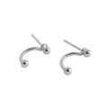wholesale S925 Sterling Silver YH339 Korean-style Fashionable and Chic Minimalist Geometric Bead Stud Earrings for Women-0-4