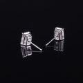 wholesale 14K Gold Four-Prong 15 Carat Moissanite Emerald Cut Earrings 9/10/18K Gold Ear Studs-0-3