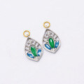 wholesale S925 sterling gold-plated enamel process new Chinese-style earring pendant-0-2