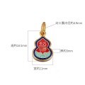 wholesale Gold-plated enamel cloisonné Fu character ingot longevity lock gourd pendant necklace bracelet DIY with blue sand gold finish-0-9