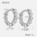 wholesale 925 Silver Polished Circle Earrings with Ball Clasps, Pure Silver Earrings, Light Luxury Advanced Ins Style for Cross-Border E-Commerce in Europe and America-0-6