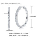 wholesale 18K Gold Plated 925 Sterling Silver Cross-Border Hot-Selling Moissanite Hoop Earrings, Simple and Fashionable Moissanite Earrings for Cross-Border Trade-0-5