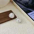 wholesale S925 Sterling Silver Swarovski Pearl Twisted Stud Earrings for Women Elegant and Minimalist Light Luxury Versatile Earrings-0-1