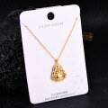 S925 Sterling Silver K Gold Pendant Necklace with Gourd and Plain Pi-0-35