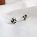 wholesale S925 Sterling Silver Korean Version Vintage Retro Cross Floral Stud Earrings for Women-0-1