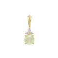 wholesale 10K Gold New Japanese Minimalist Style Natural Prehnite Moissanite Pendant with High-End Feel Direct from Source Factory-0-4