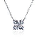 wholesale S925 Sterling Silver Petal Minimalist High-End Fashion Versatile Moissanite Necklace Gift for Girlfriend-0-4