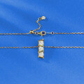 wholesale S925 silver gold-plated three-diamond bar pendant necklace for women, designed for cross-border bestsellers-0-3