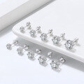 wholesale S925 Sterling Silver Classic Four-Prong Zircon Earrings, Versatile and Elegant, Direct from the Manufacturer-0-3
