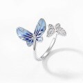 wholesale S925 Sterling Silver Japanese and Korean New Fashion Popular Butterfly Ring, Women's Small Luxury Hand Accessory Wholesale-0-1