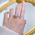 wholesale S925 Sterling Silver New Style Simple Six-Prong Ring, Engagement Wedding Band with Micro-Paved Diamonds-0-3