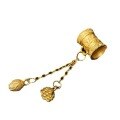 wholesale Metal: S925 ancient method silver gold-plated Six-word mantra, two-life joy, turning bead pendant, flower bud lotus pod, DIY bracelet accessory-0-4