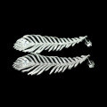 wholesale 925 Silver Gold-Plated Feather White G Color High-Carbon Diamond Jewelry Earrings for Women, Minimalist Luxury Niche Accessories-0-3