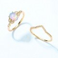 wholesale S925 Sterling Silver Gold Plated New Geometric Opal Egg-shaped Ring, Retro Style Ring for Wholesale-0-4