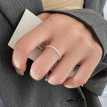 wholesale S925 silver sweet ins-style full diamond chain ring, fashionable and versatile adjustable pull ring R02552-0-1