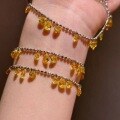 wholesale 925 Sterling Silver Wealth Bead Yellow Diamond Starry Sky Bracelet Sparkling Ethereal Galaxy Glitter Pull-Type Jewelry-0-1