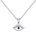 wholesale S925 Sterling Silver Cross-border Women's Creative High-end Blue Eye European and American Style Collarbone Necklace Evil Eye Series Necklace-0-11