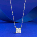 wholesale Metal: 925 Silver 8*8mm Princess Cut White Diamond Personalized Style Necklace Pendant for Cross-Border E-commerce-0-5