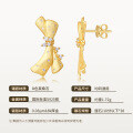 925 Silver Gold Plated Moissanite Small Dress Earrings with Bow-0-5