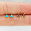 wholesale S925 Sterling Silver Triangle Stud Earrings Fashion Ins Style Geometric Diamond Inlaid Earrings Women Cross-Border Wholesale-0-2