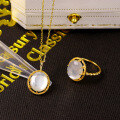 wholesale Gold-plated 925 Sterling Silver Japanese-style Light Luxury White Shell Crystal Pendant Women's Minimalist Versatile Necklace Drop Shipping-0-2