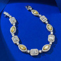 wholesale 925 Sterling Silver 4*8 Marquise Yellow Diamond High-Carbon Diamond Unique and Stylish Design Women's Bracelet-0-2