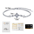 S925 Sterling Silver Adjustable Four-Leaf Clover & Moissanite Bracelet-0-4
