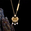 S925 Silver Ethnic Retro Longevity Lock Pendant Necklace-0-1