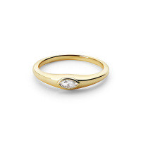 wholesale 925 Sterling Silver Vintage Ins Style Eye Design Zircon Ring For Women-Gold No. 6