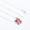 wholesale 925 Silver Spring Violet Necklace Purple Gradient Enamel Flower Necklace Women's Collarbone Chain Wholesale from Manufacturer-0-1