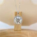 wholesale S925 Sterling Silver 5ct Moissanite Square Pendant Necklace, Amazon Cross-Border Hot Selling Luxury Fashion Jewelry for Wholesale-0-2