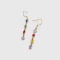 wholesale S925 Sterling Silver Women's Earrings With Colorful Zirconia And Tassels, Long Luxury Style For Cross-border Supply-0-1