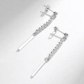 wholesale S925 Sterling Silver New Long Tassel Ear Studs for Women, Versatile Small Design, Earring for Healing Piercings, Minimalist Earrings Wholesale-0-2