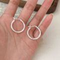 wholesale S925 Sterling Silver Twist Circle Earrings for Women, Fashionable and Minimalist Ear Clips, High-End Summer New Arrival-0-1