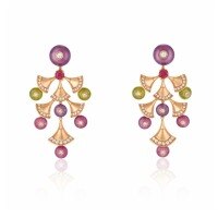 wholesale 925 Silver Gold-Plated Earrings with High-Carbon Diamonds, Fan-Shaped Classic Elegant Fashion Jewelry Versatile Earrings for Women-Fruit Bag 925 Silver