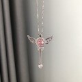 wholesale S925 Sterling Silver Sailor Moon Magic Fairy Wand Necklace, Star Scepter Pendant Collarbone Chain Gift for Best Friend-0-1