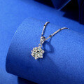 wholesale S925 Sterling Silver Cross-Border Best-Selling Moissanite Snowflake Necklace for Women, High-End Sparkling Sunflower Collarbone Chain Wholesale-0-2