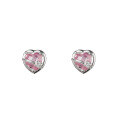 wholesale S925 Sterling Silver Ins Style Diamond Inlaid Heart Stud Earrings with Temperament Design and Girly Heart Ear Jewelry M03138-0-4