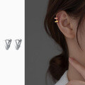 wholesale S925 metal minimalist geometric triangle V-shape stud earrings Korean style sweet elegant women's ear jewelry M01989-0-1