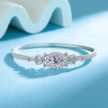 S925 Silver 3ct Moissanite Full-Drill Egg-Shaped Bracelet with Clasp-0-0