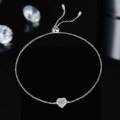 wholesale 925 Sterling Silver Light Luxury Three-Piece Set Necklace Earrings Bracelet with Heart Design and Moissanite Inlaid Pendant Jewelry Suite-0-7