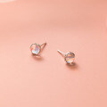 wholesale S925 Sterling Silver Dreamy Iridescent Moonstone Mini Cute Elegant Round Niche High-end Versatile Stud Earrings M01536-0-3