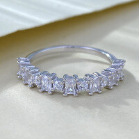 wholesale S925 Sterling Silver Zirconia-Embedded Stack Ring for Women, High-End Fashion Sense, Xiaohongshu-R1385 No.7