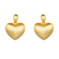 wholesale S925 Sterling Silver Italian-style Brushed Heart Earrings, Minimalist and Versatile with a Subtle High-end Feel, Wholesale-0-6