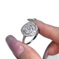 wholesale S925 Silver New Camellia Ring Fashion Luxury Inlay Ring Factory Direct Wholesale-0-4