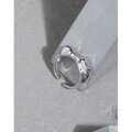 wholesale S925 Sterling Silver Korean Style Ins Trend Asymmetrical Textured Surface Design with Micro-Set Zirconia Open Adjustable Ring for Women-0-1